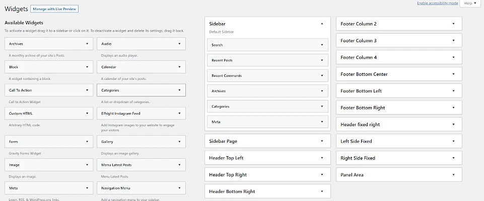 Xóa Widget Block Editor trên WordPress
